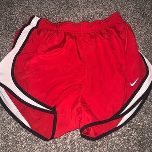 red nike running shorts